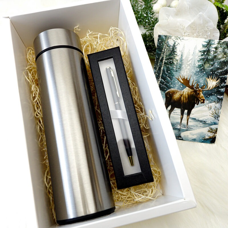 Personaliseeritav kinkekomplekt - Termospudel, pastakas ja kaart